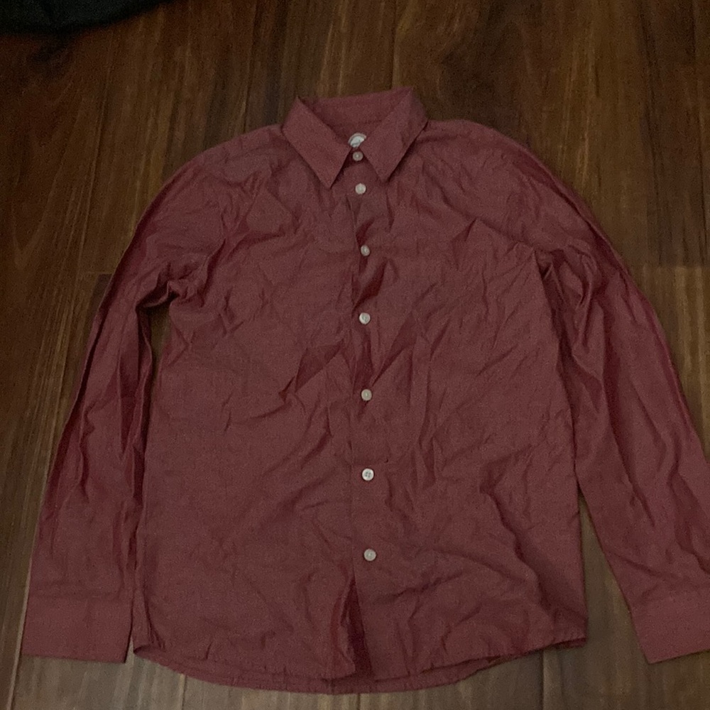 Red long sleeve button up